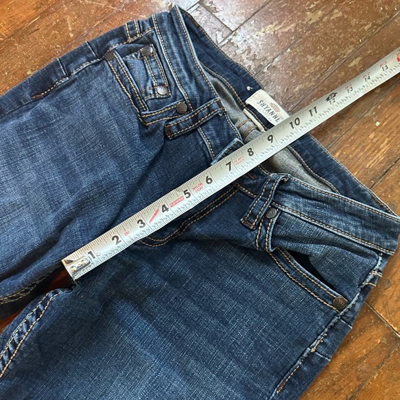 Shyanne Women's Blue Relaxed Jeans with Tan Embroidery - Picture 5 of 8